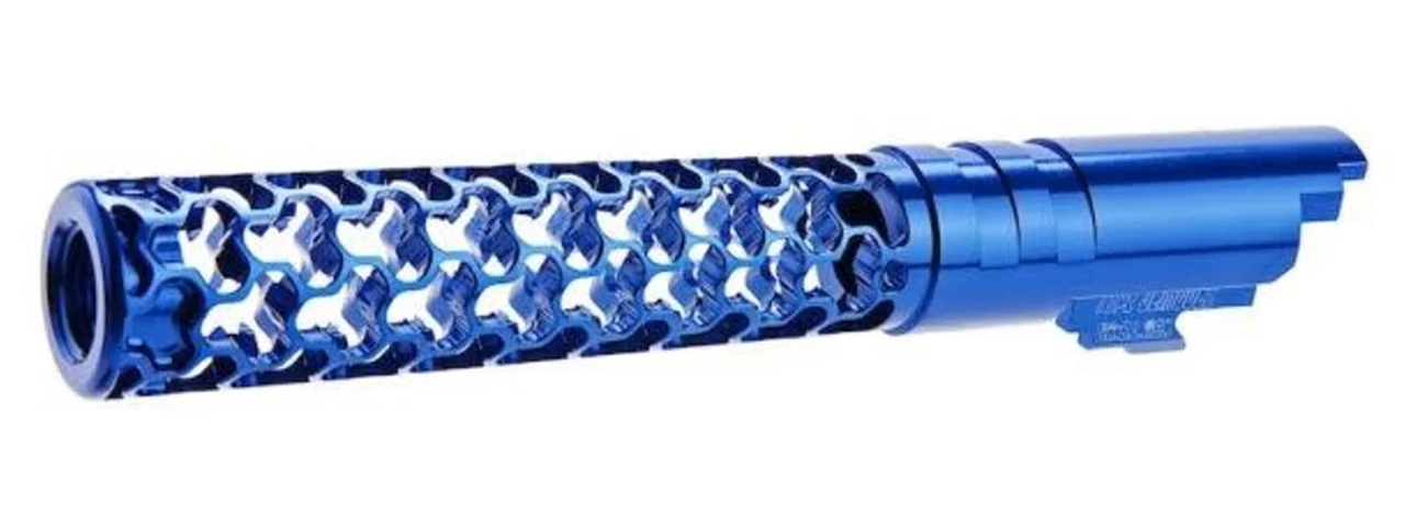 Dr. Black CNC Aluminum GEOM Outer Barrel For TM Hi-CAPA 5.1 GBB Pistols - (Blue) - Click Image to Close