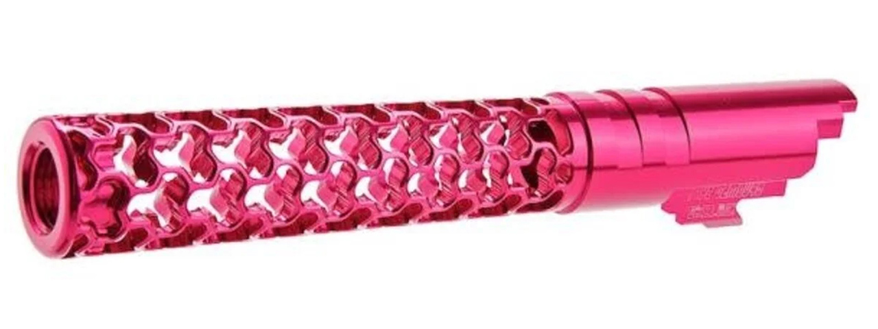 Dr. Black CNC Aluminum GEOM Outer Barrel For TM Hi-CAPA 5.1 GBB Pistols - (Pink) - Click Image to Close