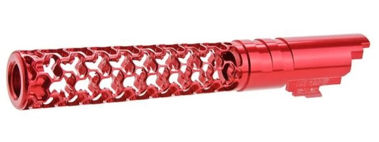 Dr. Black CNC Aluminum GEOM Outer Barrel For TM Hi-CAPA 5.1 GBB Pistols - (Red) - Click Image to Close