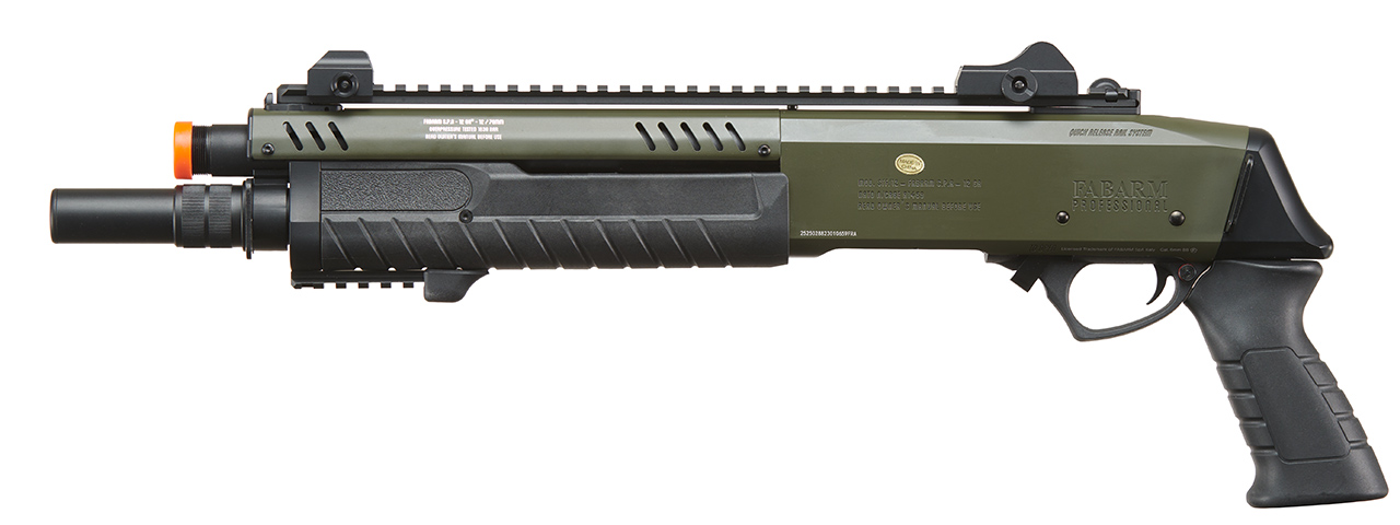 BO Manufacture REP FABARM STF12 Short 11" Pump Action Gas Shotgun - (OD Green) - Click Image to Close