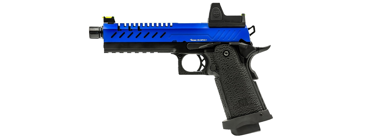 Vorsk Hi-Capa 5.1 GBB Pistol w/ Red Dot Sight - (Blue/Black) - Click Image to Close