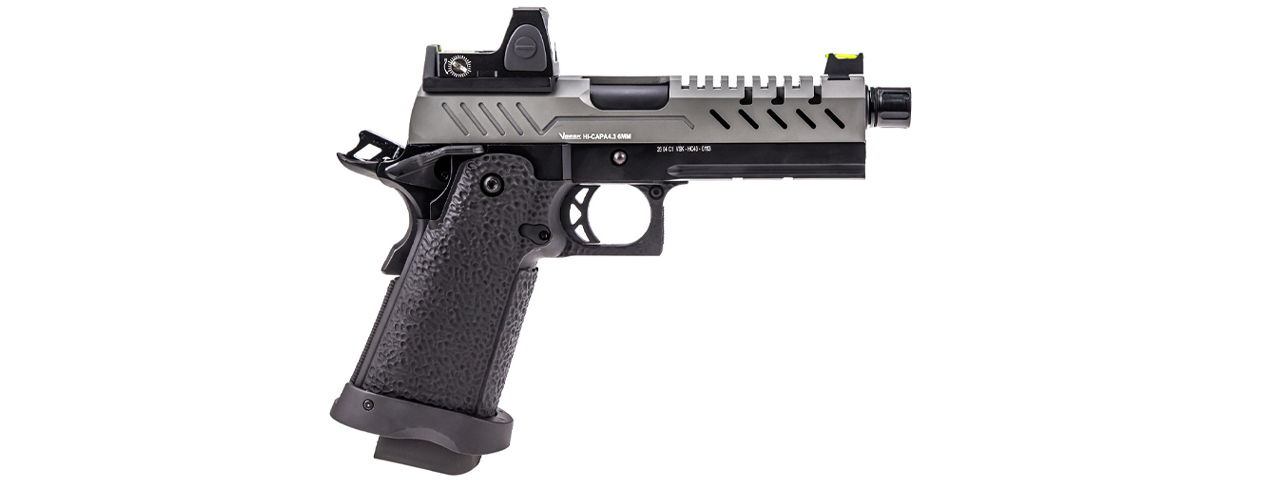 Vorsk Hi-Capa 4.3 GBB Pistol w/ Red Dot Sight - (Black/Gray) - Click Image to Close