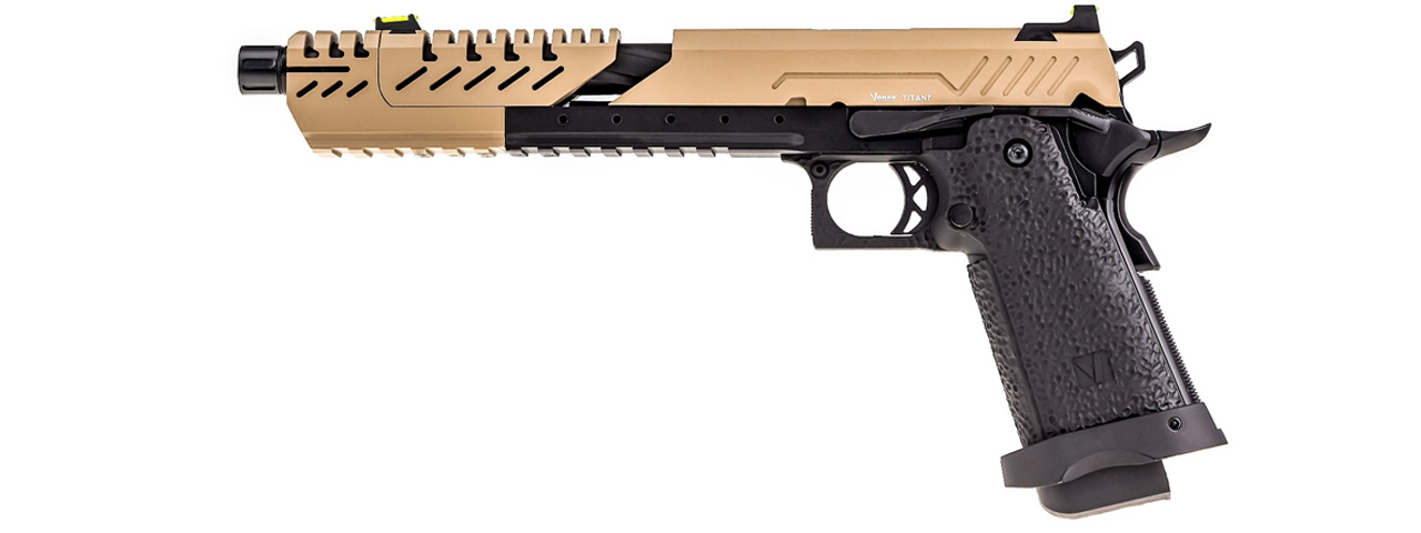 Vorsk Hi-Capa 7.0 Titan GBB Pistol - (Tan/Black) - Click Image to Close