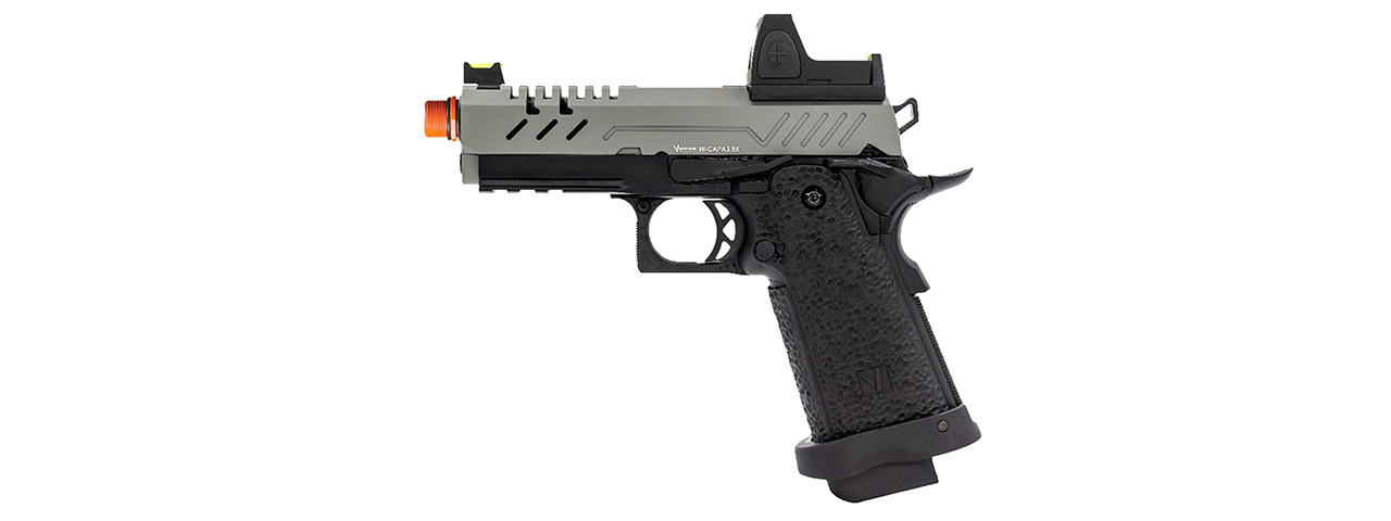 Vorsk Hi-Capa 3.8 Pro GBB Pistol w/ Red Dot Sight - (Gray/Black) - Click Image to Close