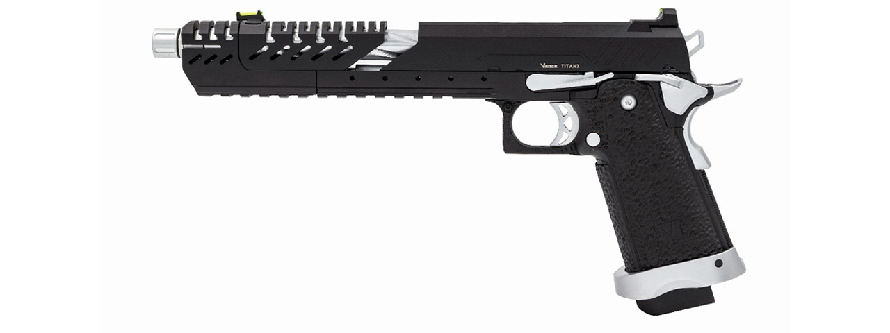 Vorsk Hi-Capa 7.0 Titan GBB Pistol - (Chrome/Black) - Click Image to Close