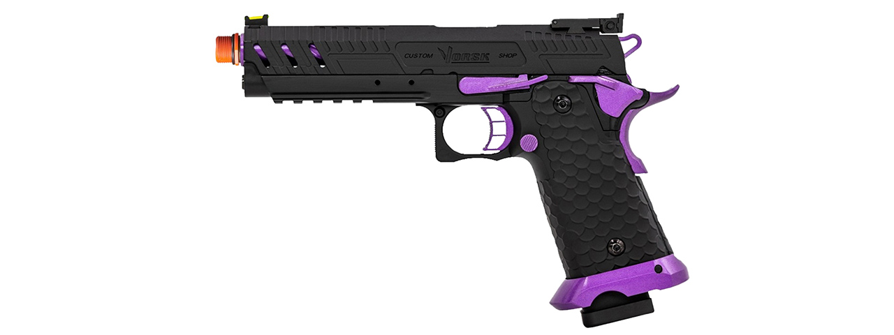 Vorsk Hi-Capa CS Vengeance 5.1 GBB Pistol - (Black/Purple) - Click Image to Close