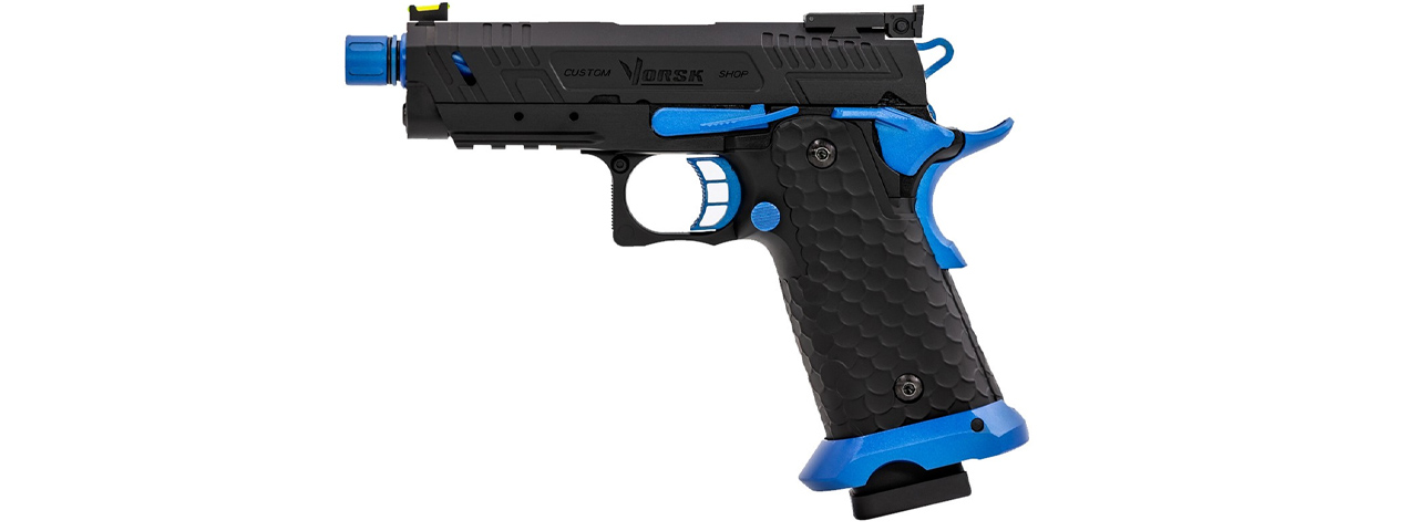 Vorsk Hi-Capa CS Vengeance 3.8 Compact GBB Pistol - (Black/Blue) - Click Image to Close