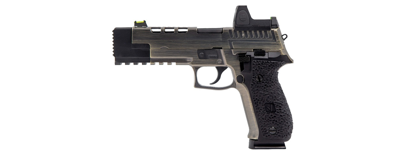 Vorsk Hi-Capa VP26X GBB Pistol w/ Red Dot Sight - (Brushed Aluminium) - Click Image to Close