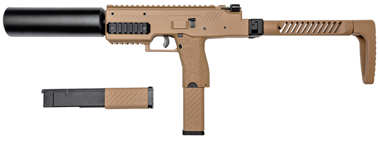 Vorsk VGS-1X GBB Airsoft SMG - (Tan) - Click Image to Close