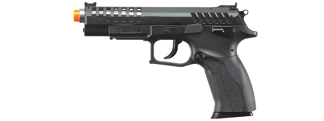 Win Gun Airsoft CO2 Non Blowback Pistol with Metal Slide - (Black) - Click Image to Close