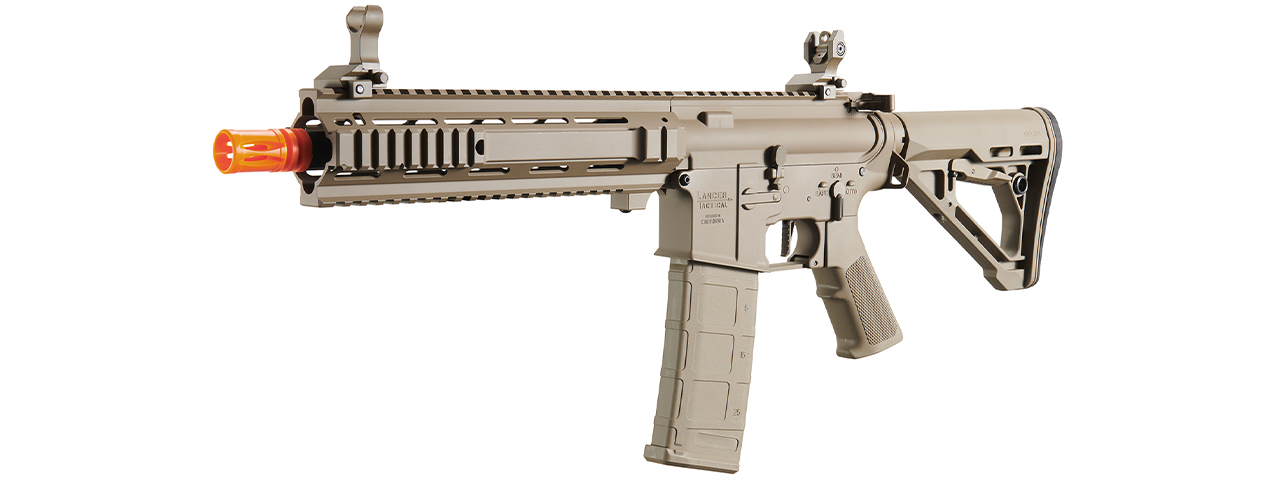 Lancer Tactical Gen 4 L119A2 M4/M16 Full Metal Airsoft Rifle - (Tan) - Click Image to Close