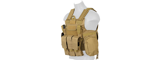 Lancer Tactical CA-303T Tactical Strike Tactical Vest in Tan [CA-303T ...