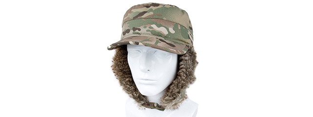 AMA WINTER EARFLAP HUNTER WARM SKI HAT - CAMO