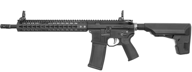 PTS Mega Arms MKM AR15 Gas Blowback Airsoft Rifle w/ 12" Keymod Handguard (Color: Black)