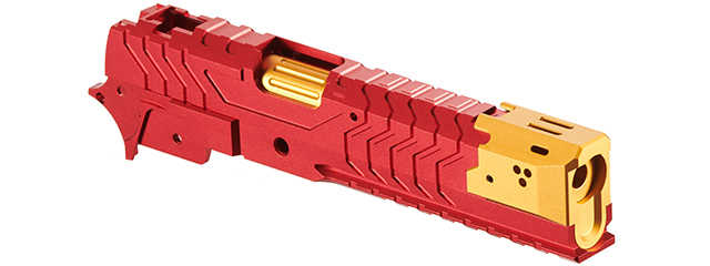 Atlas Custom Works CNC Aluminum Matrix Kit for Marui Hi-Capa GBB Airsoft Pistols - (Red/Gold)