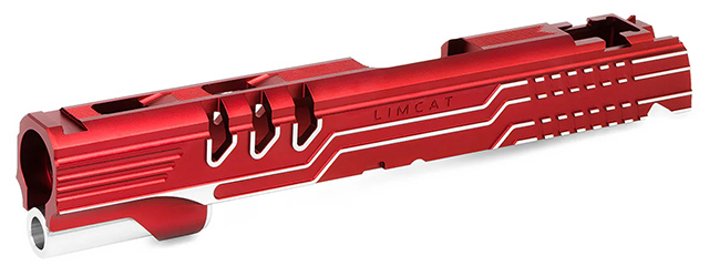 Airsoft Masterpiece "LimCat Protector" Slide for TM Hi-CAPA 5.1 GBB Pistols - (Red/Silver)