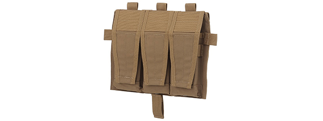 Tactical M4 Flapped Triple Magazine Pouch - (Tan)