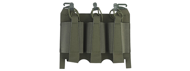 Triple Elastic Mag Pouch For Tactical Vests - (OD Green)