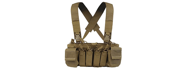 Multifunctional Tactical Chest with Modular Mag Pouches - (Tan)