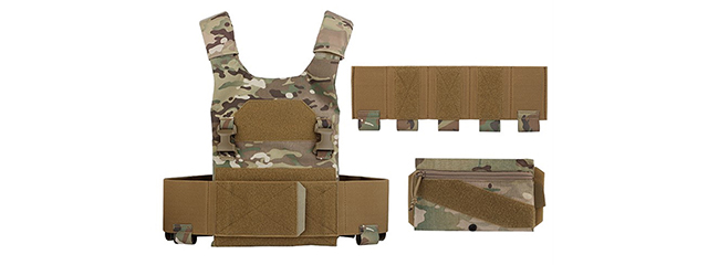 Lightweight Tactical Plate Carrier Set - (Camo)