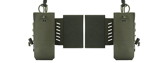 Chest Rig Tactical Assaulter Radio Pouches - (Ranger Green)