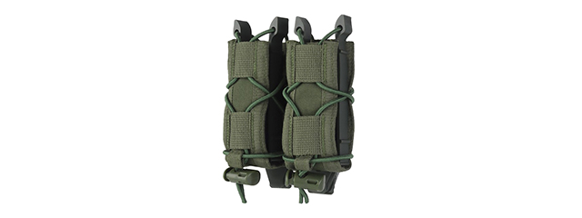 Tiger Type Short Mag Double Quick Pull Pouch - (Ranger Green)