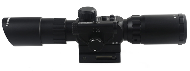 Lancer Tactical 3.5-10x40IR Short Red Dot Scope Equipped With Red Laser Mechanism Fits 11mm/20mm Rails - (Black)