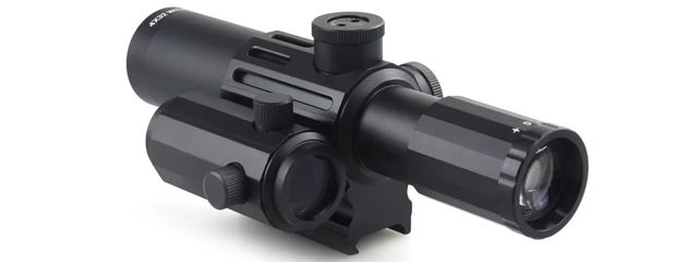 Lancer Tactical 4x32M1 Short Multi-Function Collimator Scope with Red Dot - (Black)