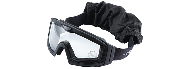 Lancer Tactical Rage Protective Black Airsoft Goggles (CLEAR LENS)