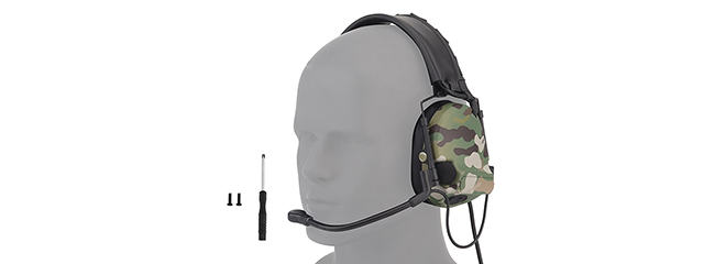 Airsoft C5 Tactical Communication Headset w/ Noise Reduction - (Camo)