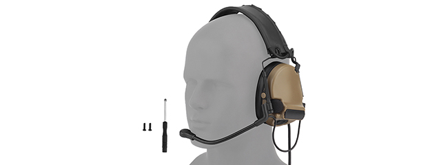 Airsoft C5 Tactical Communication Headset w/ Noise Reduction - (Black)