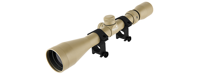 Lancer Tactical 3 - 9 X 40 Rifle Scope w/ Rings (Tan)