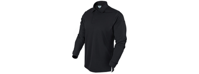 Condor Outdoor Long Sleeve Performance Tactical Polo - (Black)