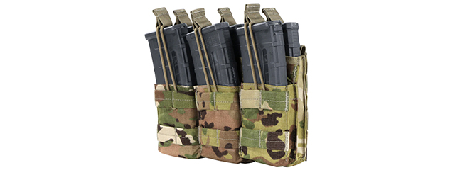 Condor Outdoor MOLLE Open-Top Triple Stacker M4 Magazine Pouch - (Scorpion OCP)