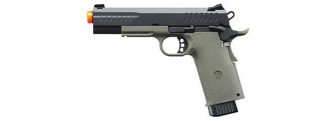 KJW Metal Slide KP-08 1911 CO2 Gas Blow Back Pistol - (OD Green)