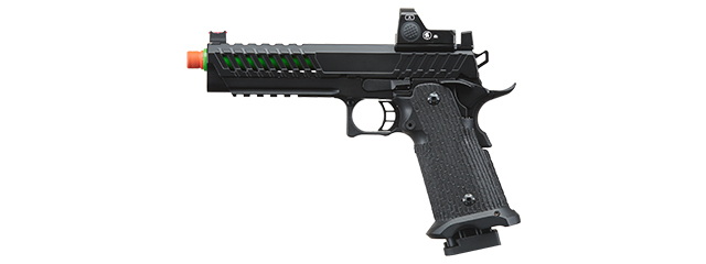 Lancer Tactical Knightshade Hi-Capa Gas Blowback Airsoft Pistol w/ Red Dot Sight - (Green)