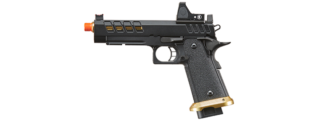 Lancer Tactical Heracles Hi-Capa Gas Blowback Airsoft Pistol - (Black/Gold w/ Reflex Dot)