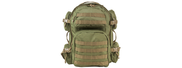 NcStar Tactical Combat Backpack - (Green/Tan Trim)