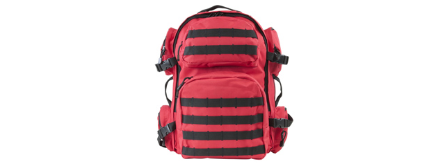 NcStar Tactical Combat Backpack - (Red/Black Trim)