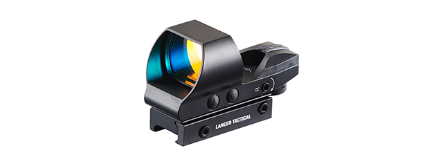 Lancer Tactical Picatinny 4 Reticle Red Dot Reflex Sight - (Black)