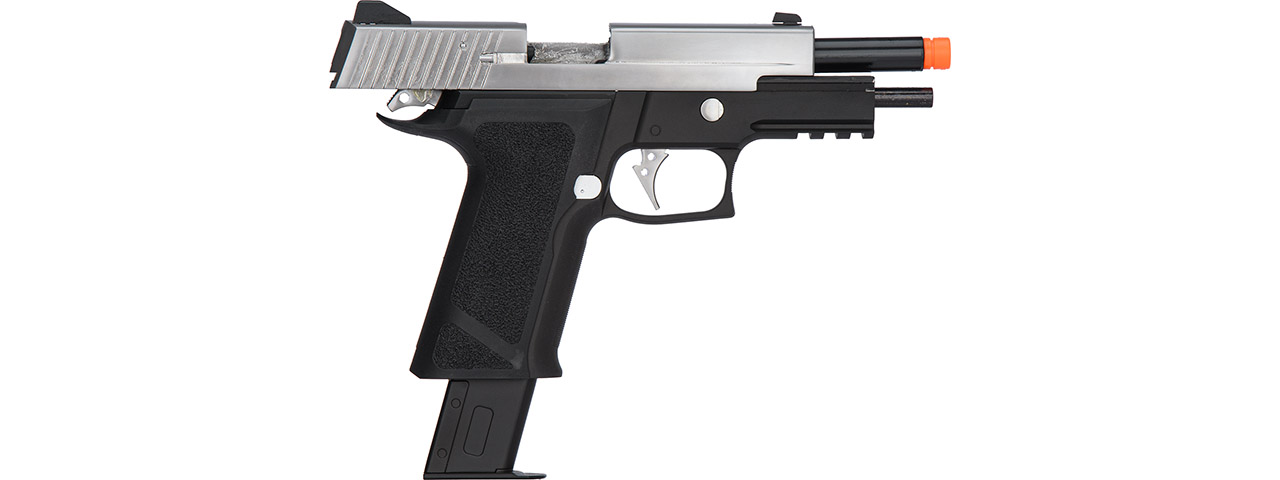 WE Tech P-Virus Two-Tone Gas Blowback Airsoft Pistol (BLACK/SILVER)