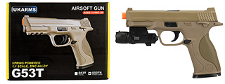 UK ARMS G53 Airsoft Spring Pistol w/ Laser (TAN)