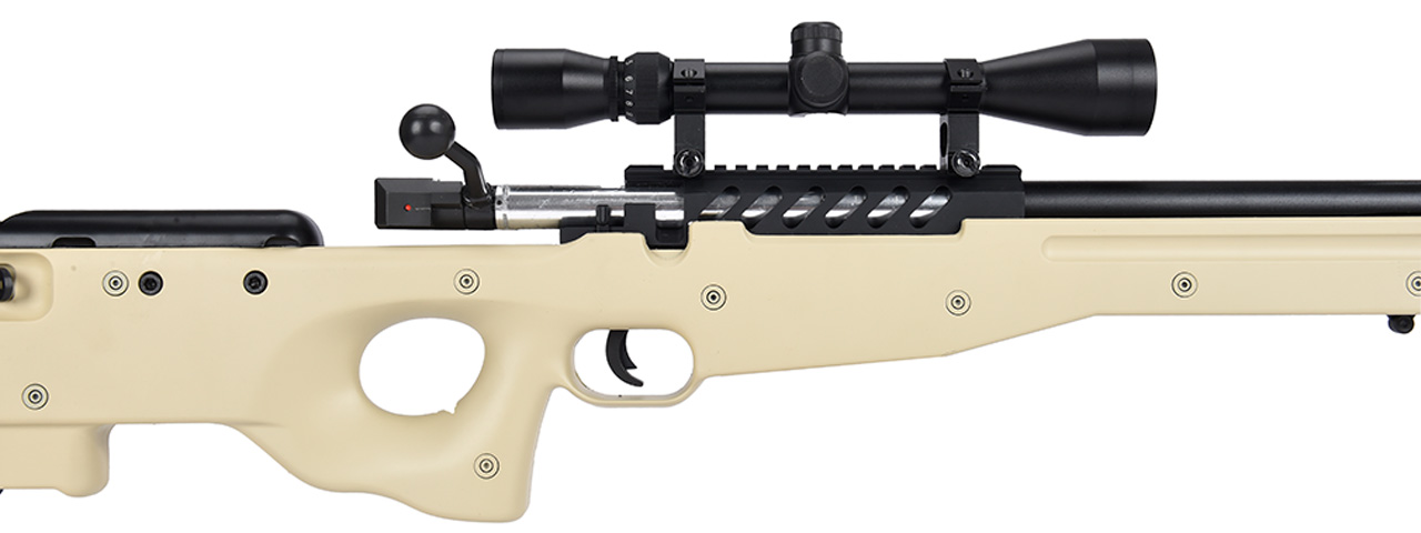 WellFire MB15 L96 Bolt Action Airsoft Sniper Rifle w/ Scope & Bipod (TAN)