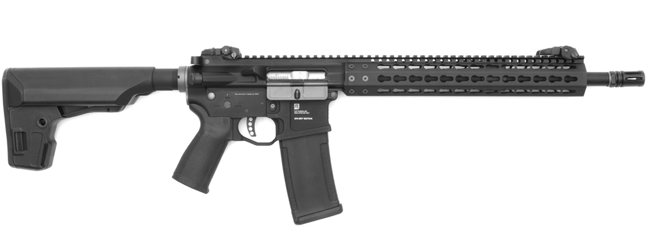 PTS Mega Arms MKM AR15 Gas Blowback Airsoft Rifle w/ 12" Keymod Handguard (Color: Black)