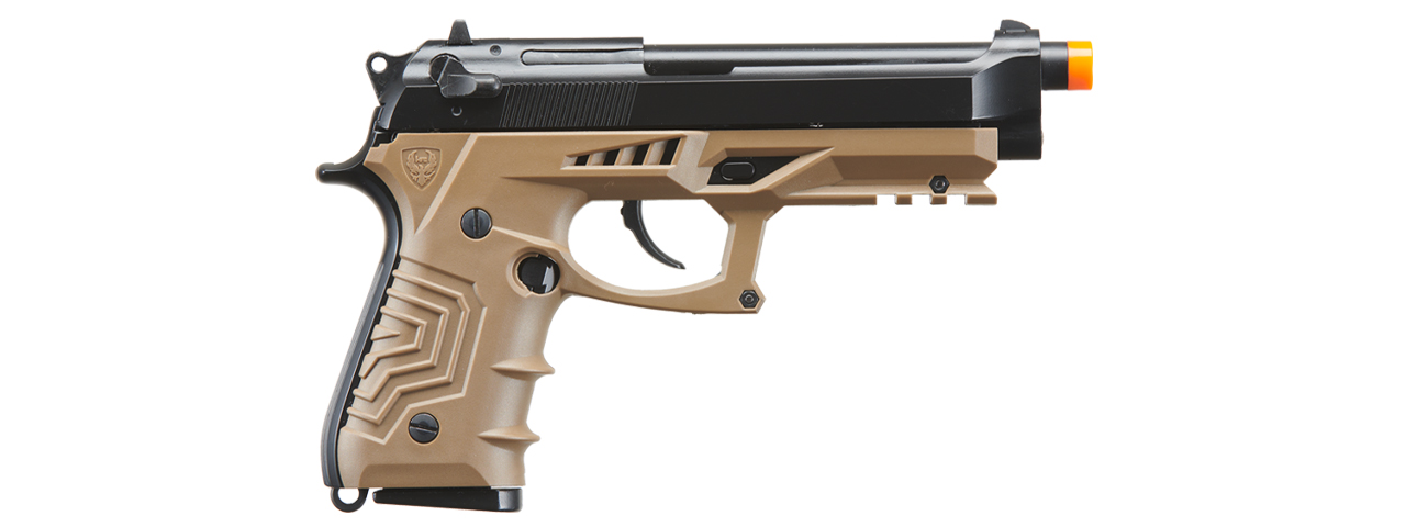 HFC Metal M92 Full-Automatic Green Gas Blowback Airsoft Pistol (Color: Black & Dark Earth)