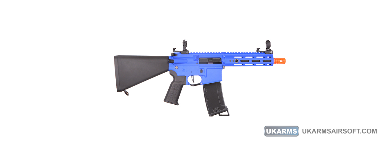 Lancer Tactical Gen 3 Hellion 7" M-LOK Airsoft AEG Rifle w/ Stubby Stock (Color: Blue)