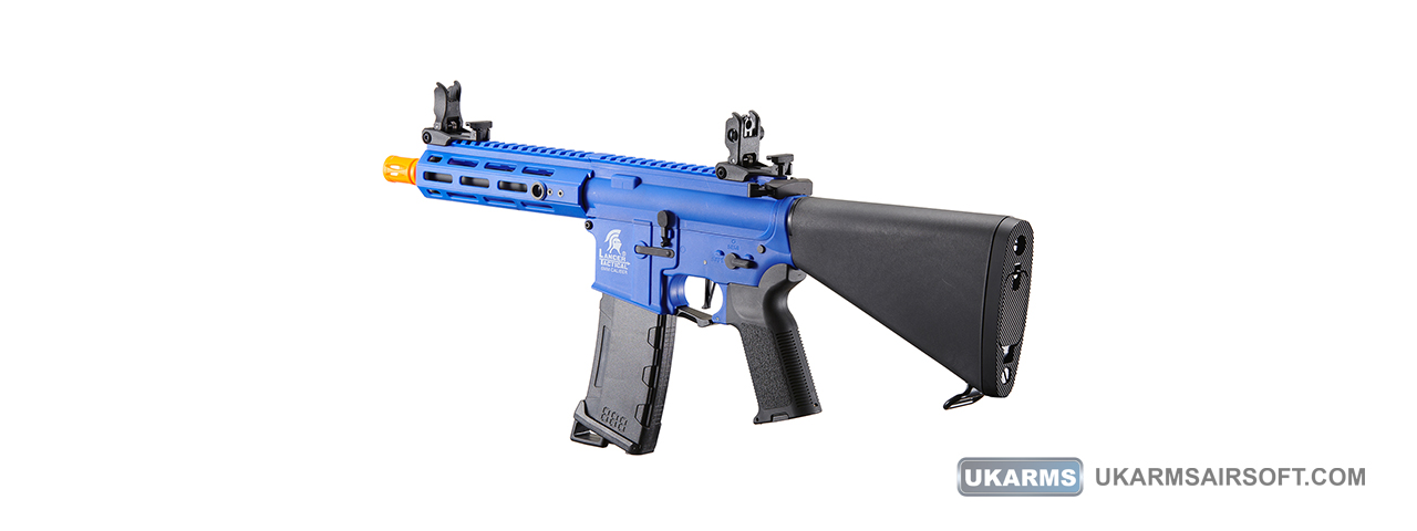 Lancer Tactical Gen 3 Hellion 7" M-LOK Airsoft AEG Rifle w/ Stubby Stock (Color: Blue)