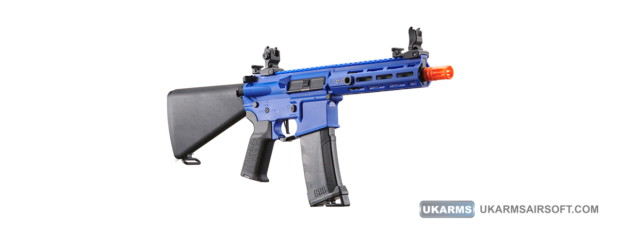 Lancer Tactical Gen 3 Hellion 7" M-LOK Airsoft AEG Rifle w/ Stubby Stock (Color: Blue)