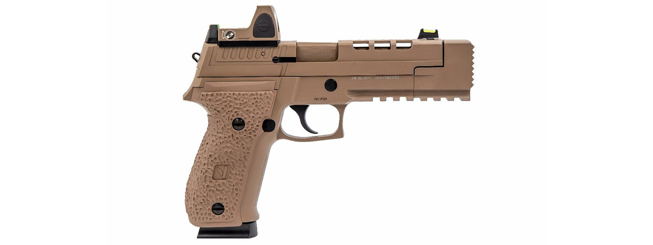 Vorsk Airsoft VP26X Gas Blowback Pistol + Micro Red Dot - Tan