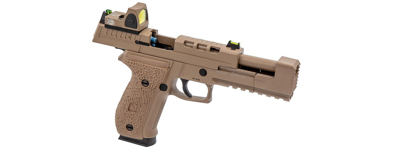 Vorsk Airsoft VP26X Gas Blowback Pistol + Micro Red Dot - Tan